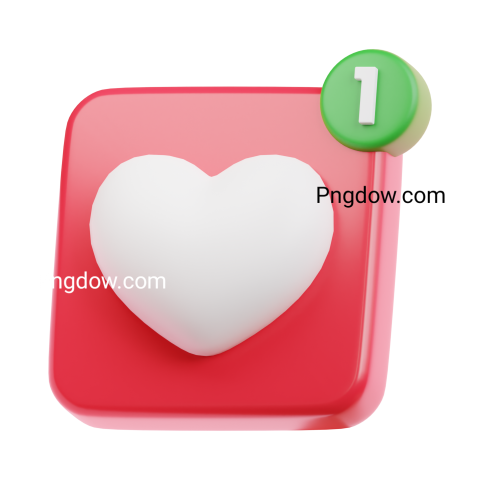 Free Png, love app 3d icon transparent Background