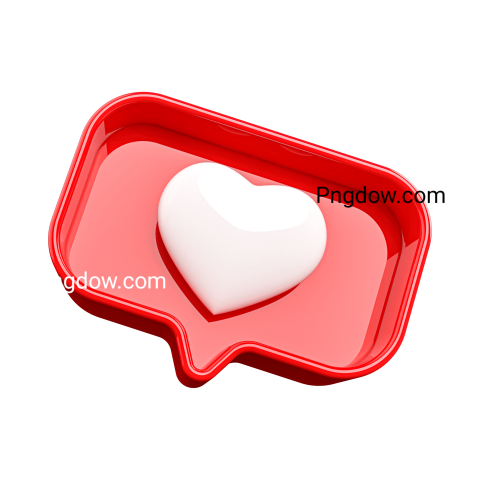 Free Png, Like 3D Icon red luxury transparent Background