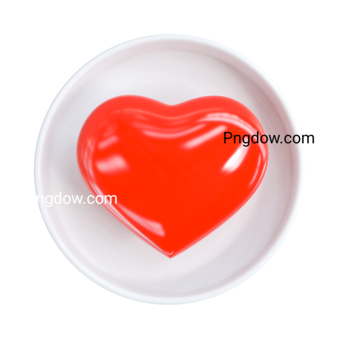 Free Png, 3d like heart love red Transparent background