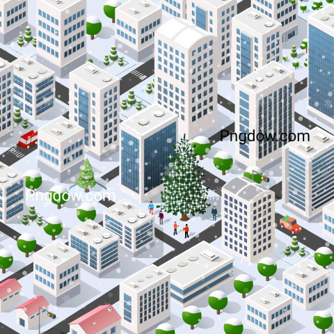 Isometric City Landscape Background for free