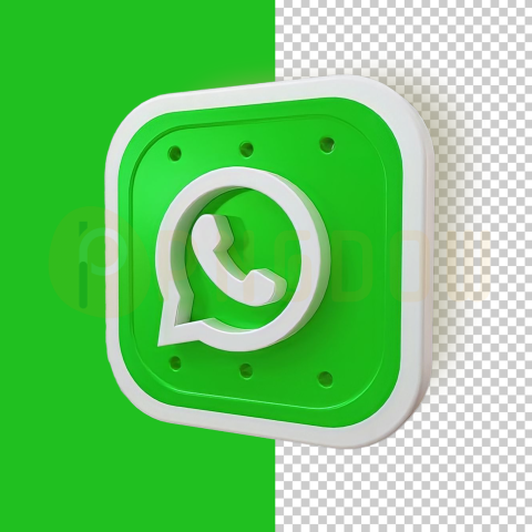 Free PSD | 3d rendering of whatsapp icon, transparent background