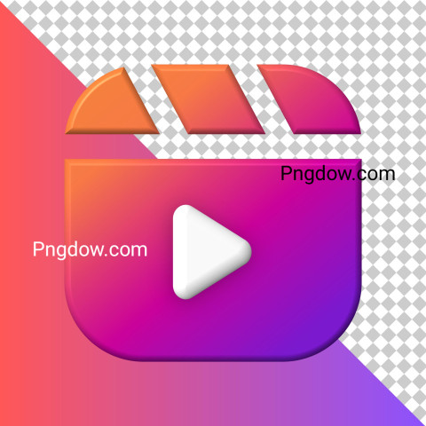 Free PSD | gradient instagram reel 3d icon, transparent background