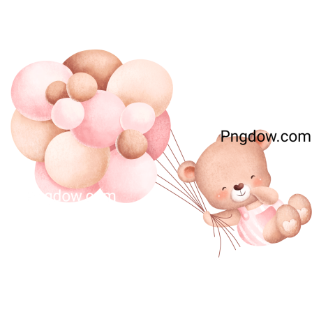 Teddy bear and balloons transparent Background,Teddy bear png, (72)