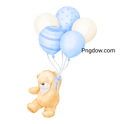 Teddy bear and balloons transparent Background,Teddy bear png, (42)