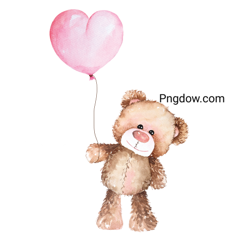 Teddy bear and balloons transparent Background,Teddy bear png, (43)