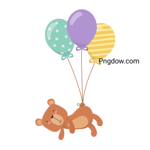Teddy bear and balloons transparent Background,Teddy bear png, (53)