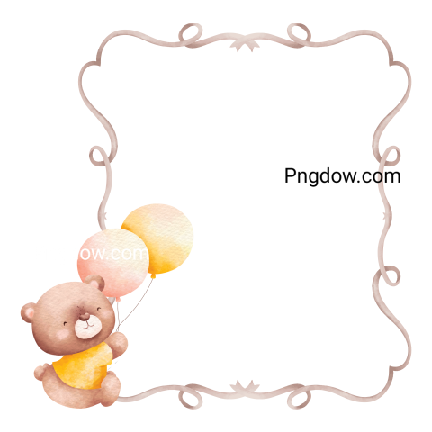 Teddy bear and balloons transparent Background,Teddy bear png, (55)