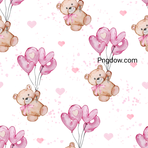 Teddy bear and balloons transparent Background,Teddy bear png, (52)