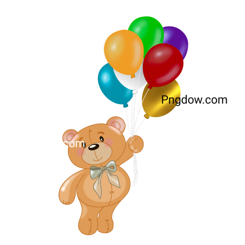 Teddy bear and balloons transparent Background,Teddy bear png, (59)