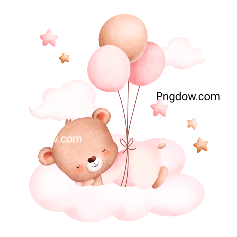 Teddy bear and balloons transparent Background,Teddy bear png, (60)