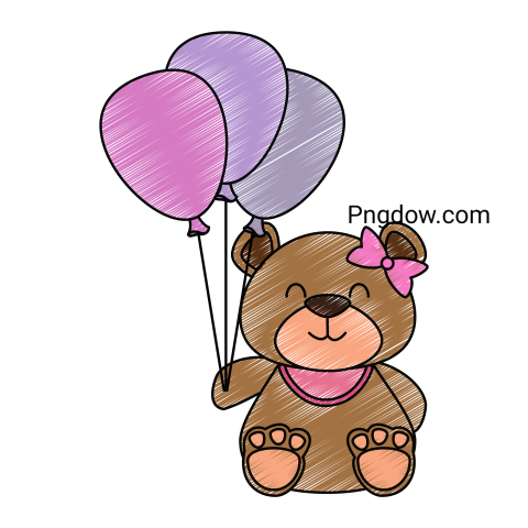 Teddy bear and balloons transparent Background,Teddy bear png, (22)