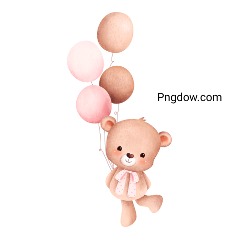 Teddy bear and balloons transparent Background,Teddy bear png, (67)