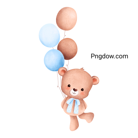 Teddy bear and balloons transparent Background,Teddy bear png, (69)