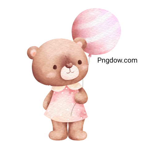 Teddy bear and balloons transparent Background,Teddy bear png, (20)