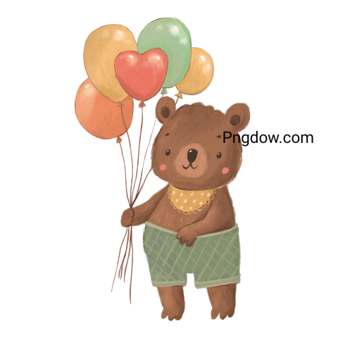 Teddy bear and balloons transparent Background,Teddy bear png, (26)