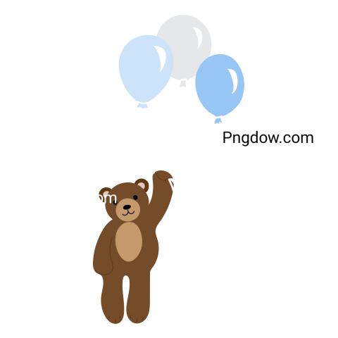 Teddy bear and balloons transparent Background,Teddy bear png, (39)