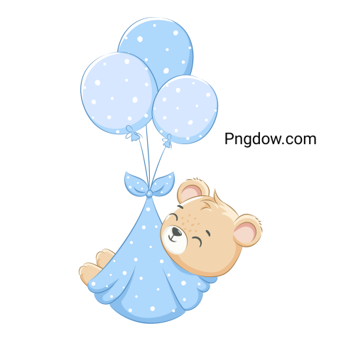 Teddy bear and balloons transparent Background,Teddy bear png, (28)