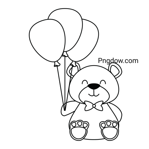 Teddy bear and balloons transparent Background,Teddy bear png, (38)