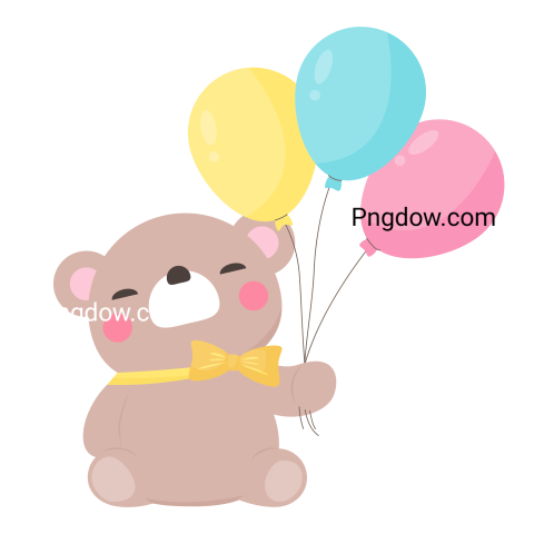 Teddy bear and balloons transparent Background,Teddy bear png, (7)