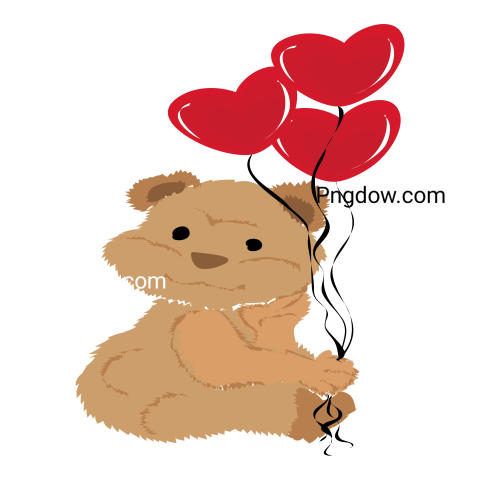 Teddy bear and balloons transparent Background,Teddy bear png, (11)
