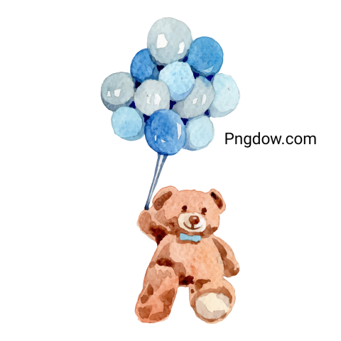 Teddy bear and balloons transparent Background,Teddy bear png, (32)