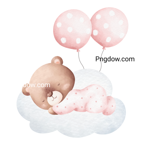 Teddy bear and balloons transparent Background,Teddy bear png, (12)