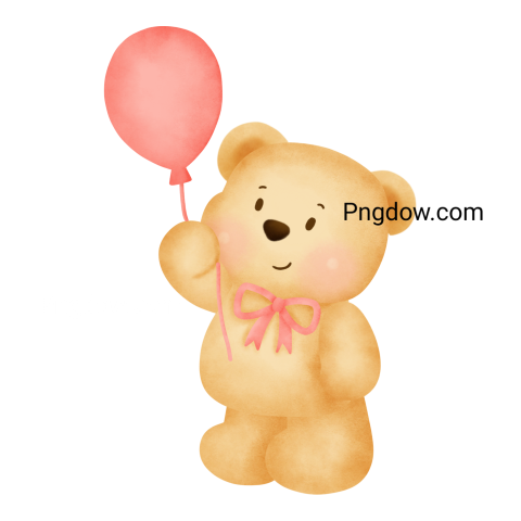 Teddy bear and balloons transparent Background,Teddy bear png, (27)