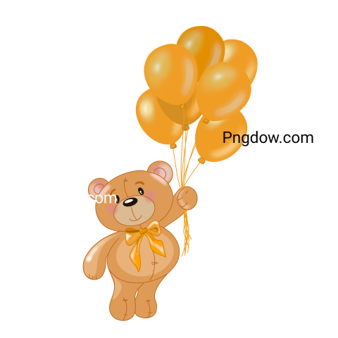 Teddy bear and balloons transparent Background,Teddy bear png, (13)