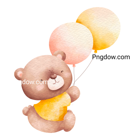 Teddy bear and balloons transparent Background,Teddy bear png, (30)