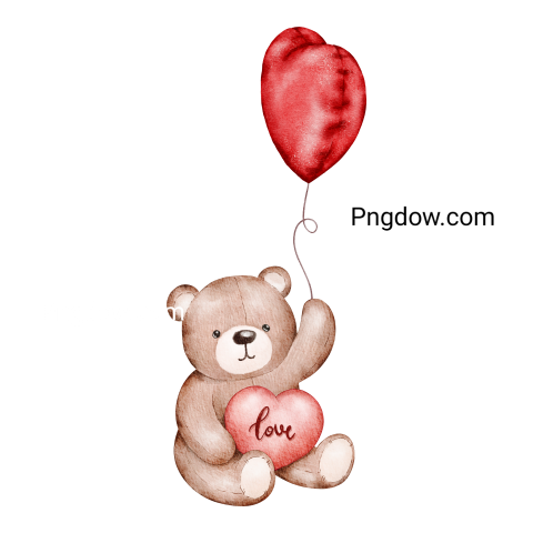 Teddy bear and balloons transparent Background,Teddy bear png, (6)