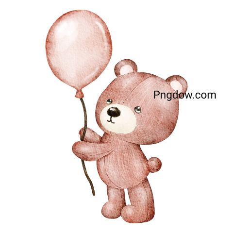 Teddy bear and balloons transparent Background,Teddy bear png, (31)