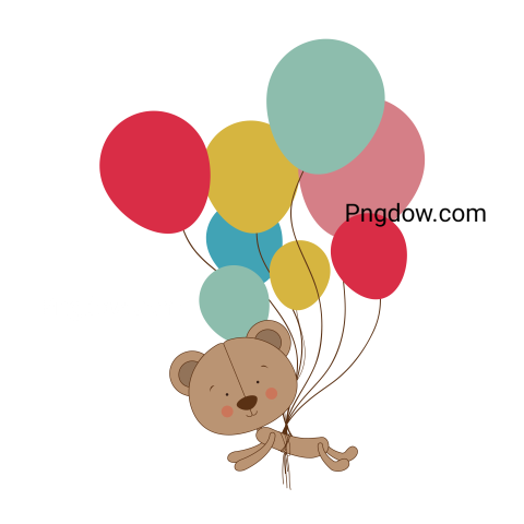 Teddy bear and balloons transparent Background,Teddy bear png, (15)