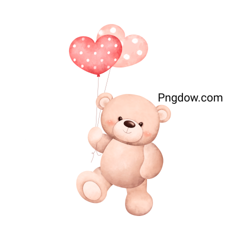 Teddy bear and balloons transparent Background,Teddy bear png, (1)