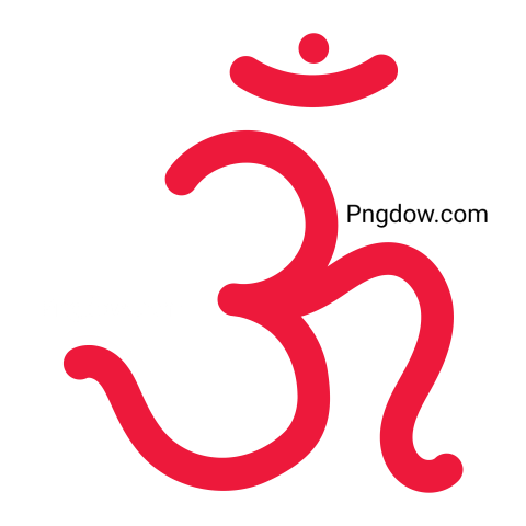 Illustration of Red Colour Om Hindi Letter Icon or Symbol