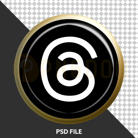 Free PSD | Threads icon social media concept 3d render