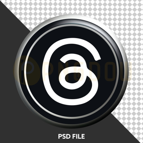 Free PSD | Threads  logo 3d render luxury
