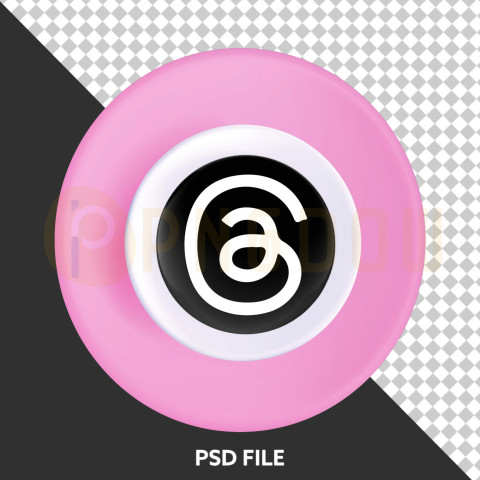 Free PSD | Glowing Threadslogo on a realistic 3d circle