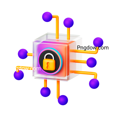 3d Secure Blockchain Icon transparent background for Free