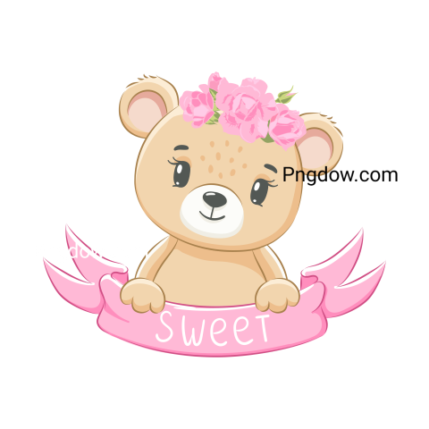 Adorable Bear with Transparent Background Free Download Now! (14)