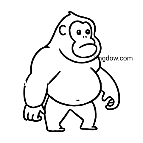 Gorilla animal outline transparent background image for Free