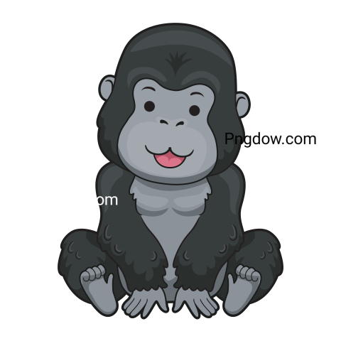 Gorilla Sit Illustration transparent for Free