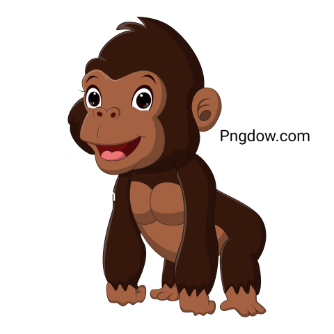 Cute little gorilla cartoon transparent background image for Free