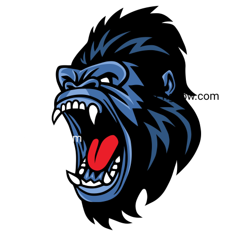 Angry Gorilla Mascot Cartoon Logo Vector