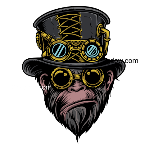 Steampunk Monkey Mascot transparent background image for Free
