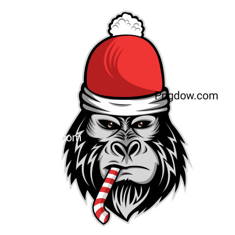 Gorilla christmas transparent background image for Free