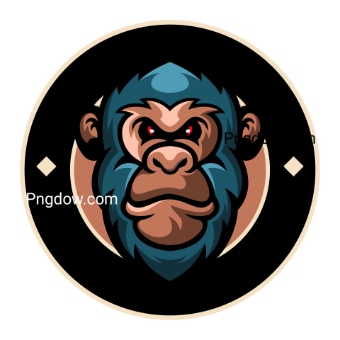 Modern gorilla head illustration logo template