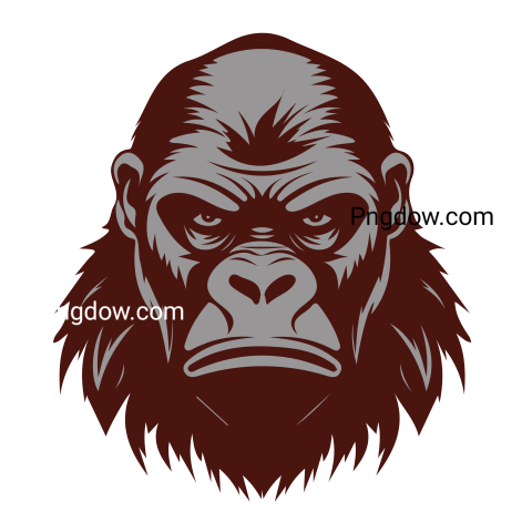 Cartoon vector gorilla animal transparent background image for Free (3)