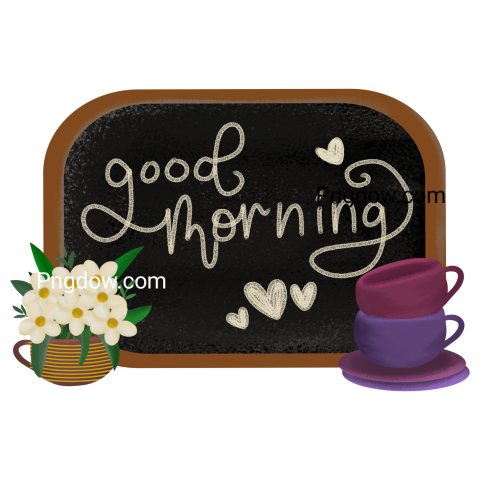 Good morning letter art on black board