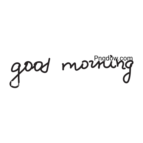 Text Lettering Good Morning cut out, transparent background for Free, (80)