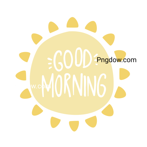 Text Lettering Good Morning cut out, transparent background for Free, (94)